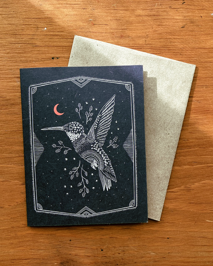 Hummingbird at Night Greeting Card