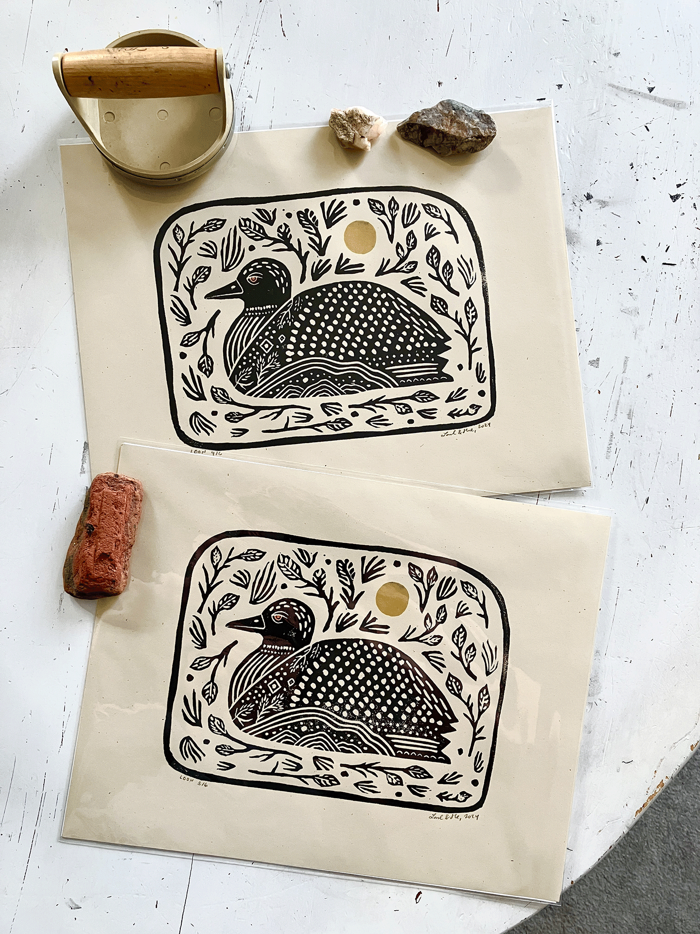 Loon Block Print