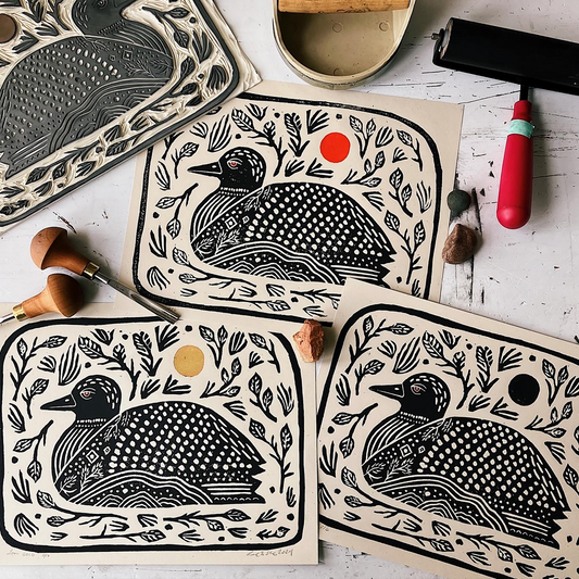 Loon Block Print