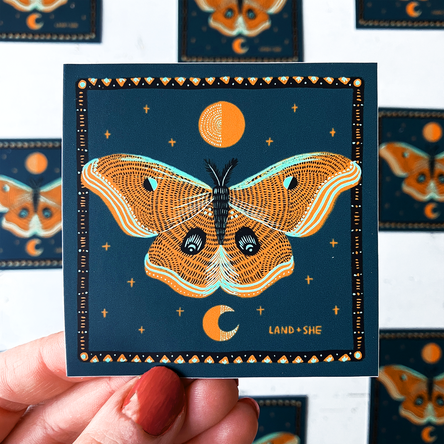 Luna Moth Square Sticker