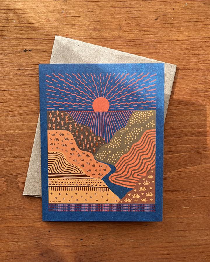 Sun Over Valley Greeting Card