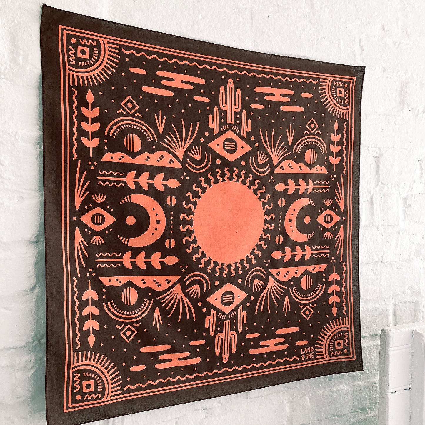 Western Sun Bandana, Brown