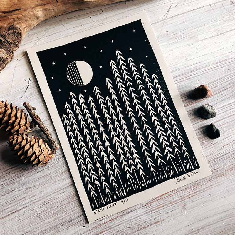 Night Pines Mini Print