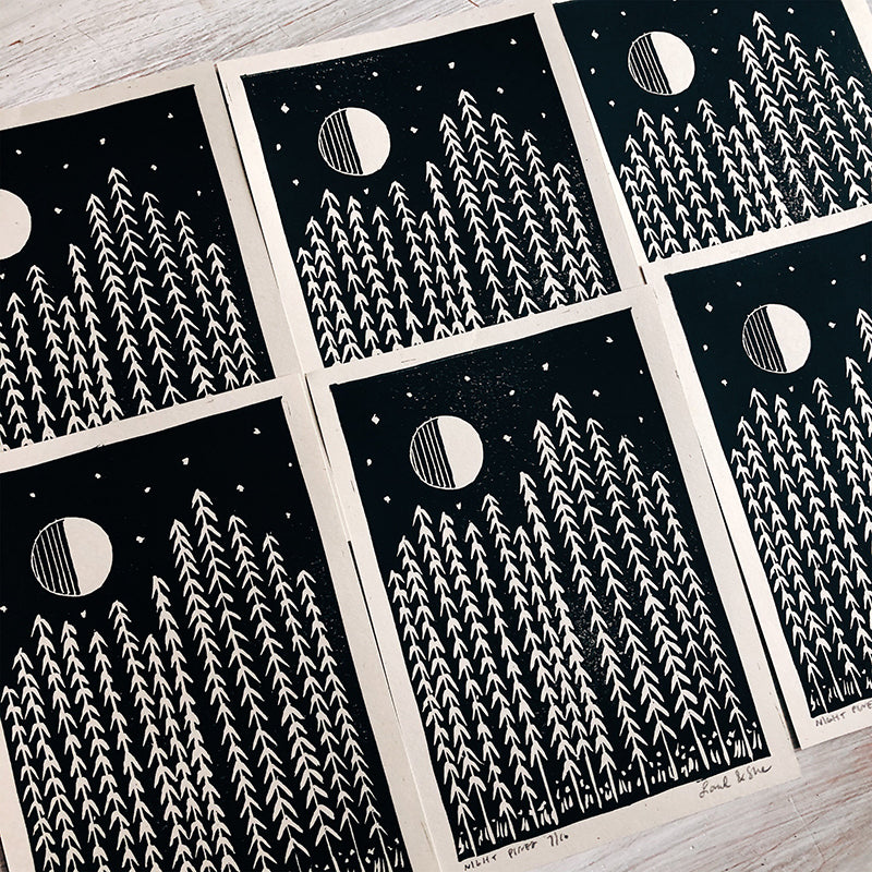 Night Pines Mini Print