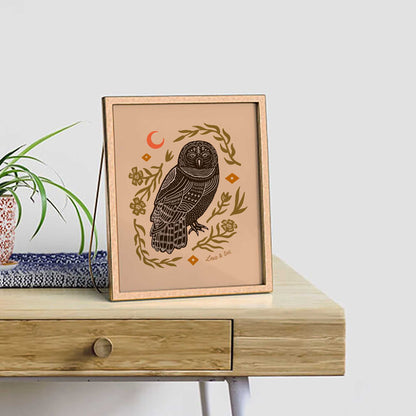 Barred Owl and Flowers (Pre-Order)