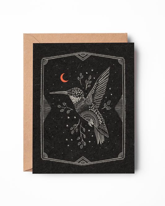 Hummingbird at Night Greeting Card