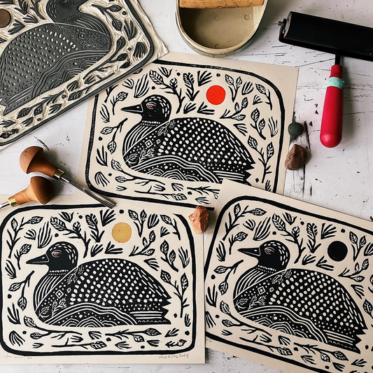 Loon Block Print (Made to Order)