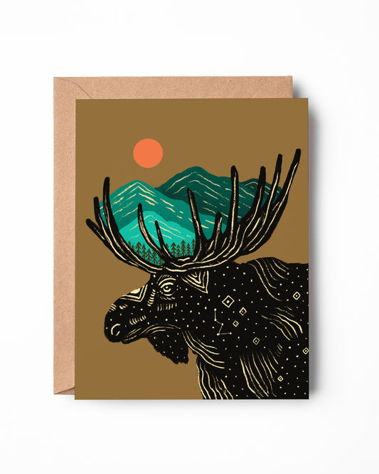Midnight Moose Greeting Card