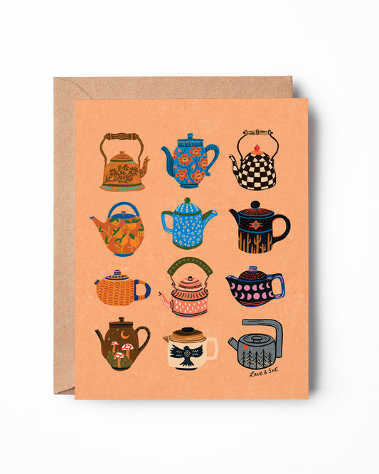 Teapots Greeting Card