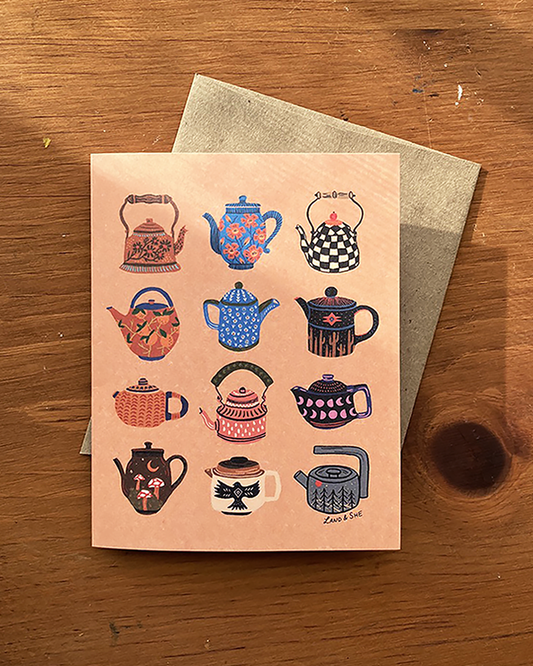 Teapots Greeting Card