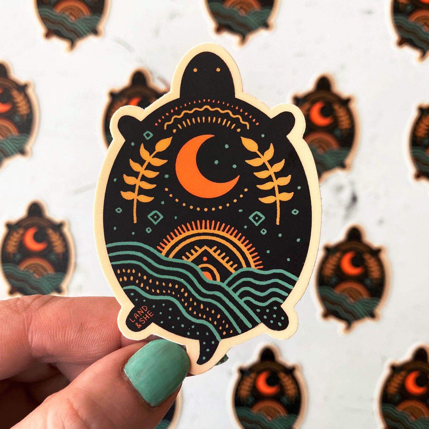 Moon Turtle Sticker