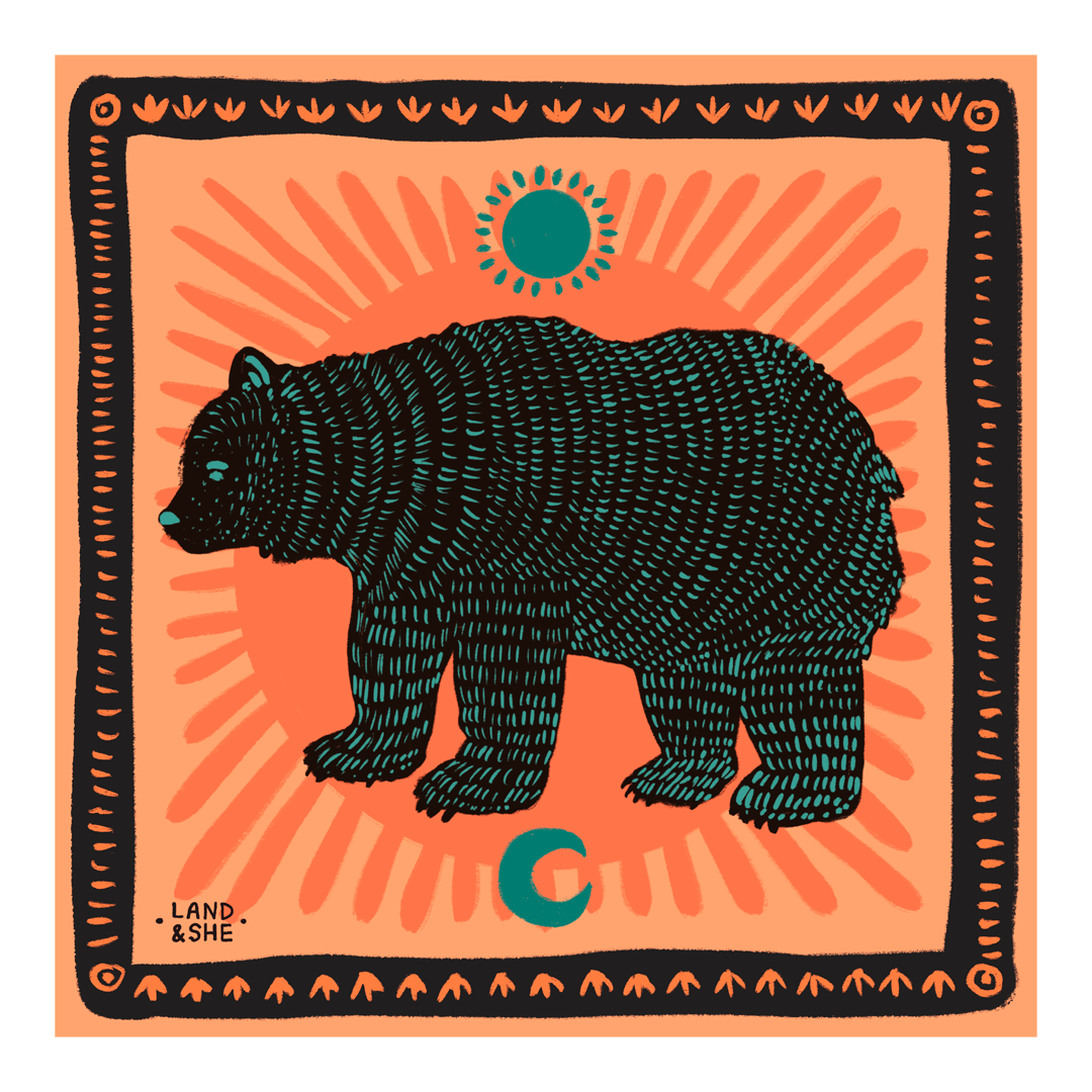 Sunset Bear Sticker